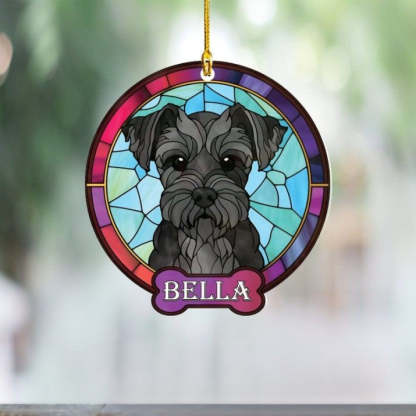 Personalized Schnauzer Ornament Custom Schanuzer Gift for Dog Lovers and Schnauzer Moms & Dads