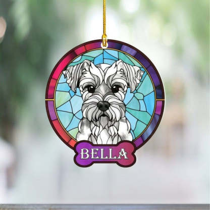 Personalized Schnauzer Ornament Custom Schanuzer Gift for Dog Lovers and Schnauzer Moms & Dads