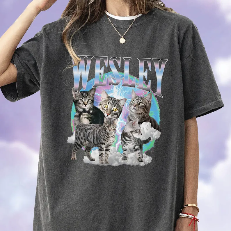 Custom Vintage Pet Shirt – Personalized Dog & Cat Retro 90s Tee, Custom Pet Shirt Comfort Colors Bootleg T-shirt