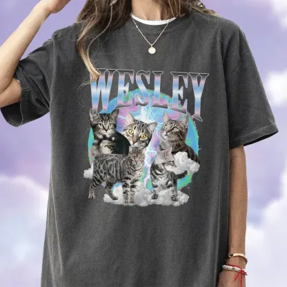 Custom Vintage Pet Shirt – Personalized Dog & Cat Retro 90s Tee, Custom Pet Shirt Comfort Colors Bootleg T-shirt