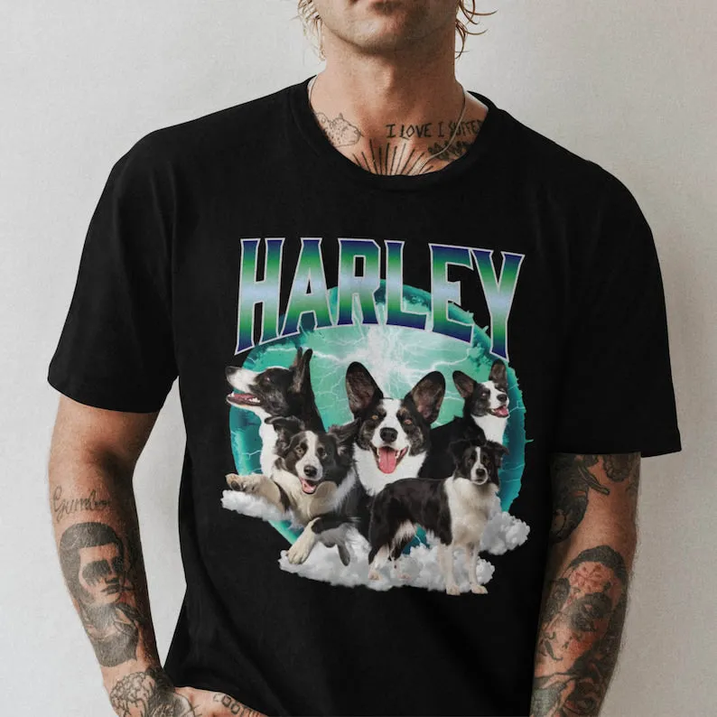 Custom Vintage Pet Shirt – Personalized Dog & Cat Retro 90s Tee, Custom Pet Shirt Comfort Colors Bootleg T-shirt