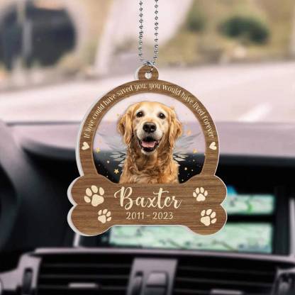 Fathers Day Gifts For Dog Dad Custom Memorial Pet Photo Car Ornament