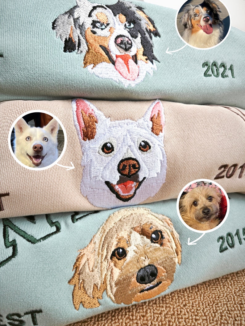 Custom Cat Hoodie Embroidered Cat Name, Personalized Pet Face Sweatshirt from Your Photo