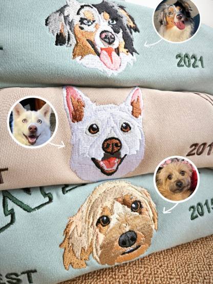 Custom Cat Hoodie Embroidered Cat Name, Personalized Pet Face Sweatshirt from Your Photo