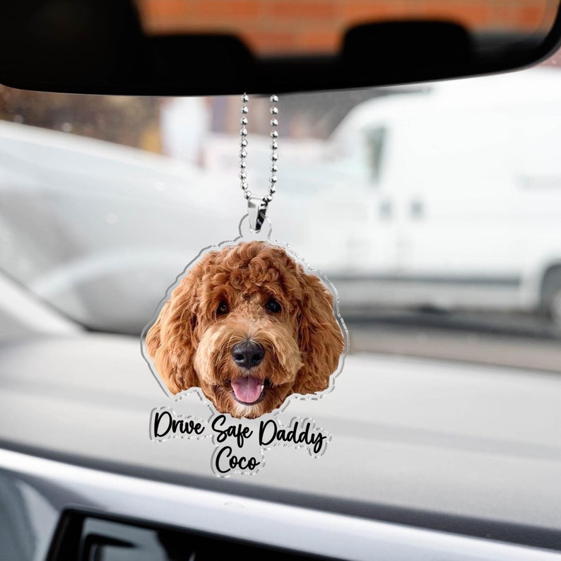 Fathers Day Gifts For Dog Dad Custom Hanging Pet Photo Car Ornament