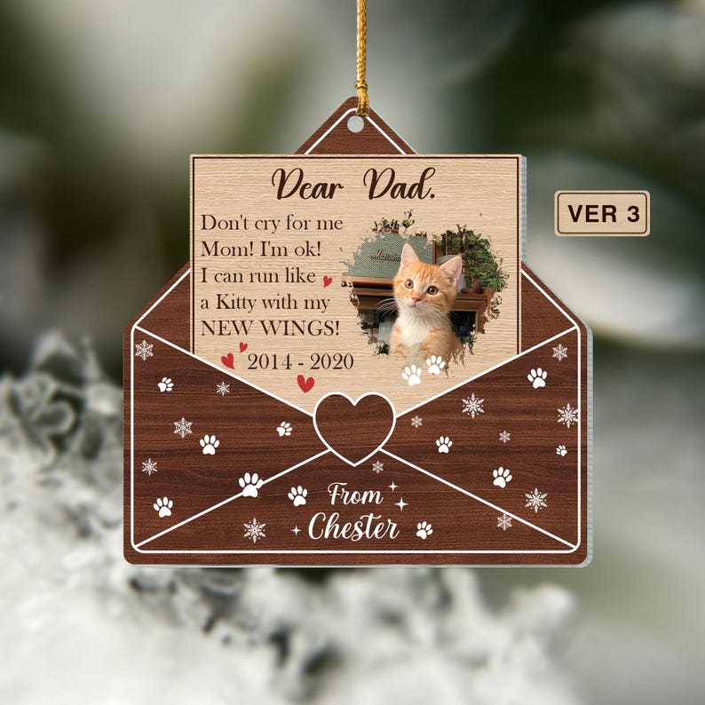Custom Photo A Letter From Heaven Dog Cat Pet Memorial Gift
