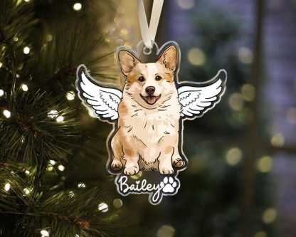 Pet Memorial Ornament Dog Photo Ornament Custom Dog Xmas Ornament
