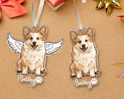 Pet Memorial Ornament Dog Photo Ornament Custom Dog Xmas Ornament