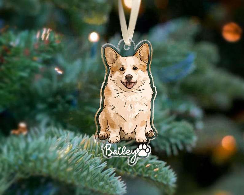 Pet Memorial Ornament Dog Photo Ornament Custom Dog Xmas Ornament