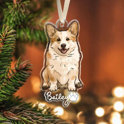 Pet Memorial Ornament Dog Photo Ornament Custom Dog Xmas Ornament
