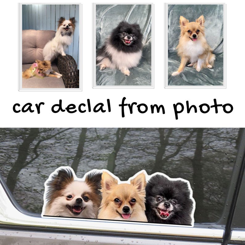 Custom Dog Car Decal From Photo Vinyl Waterproof Removable Outdoor 