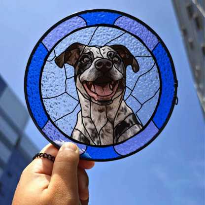 Custom Dog Portrait from Photo Custom Dog Suncatcher Stained Glass Unique Personalized Gift for Pet Lovers