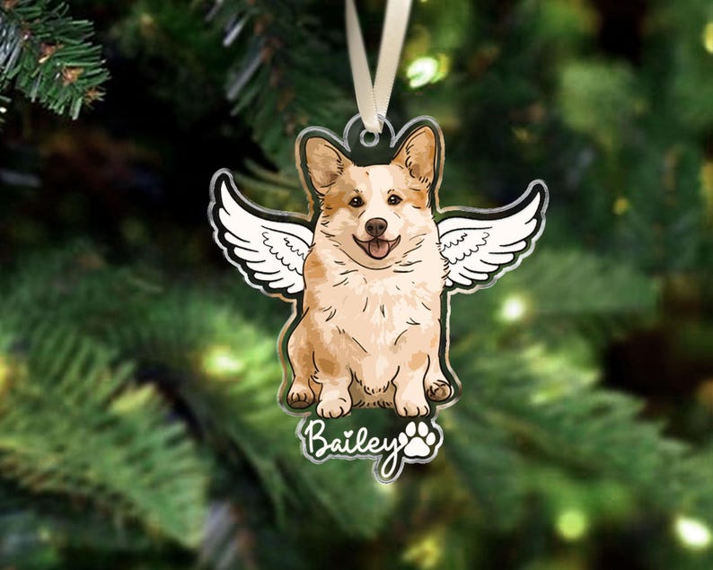 Pet Memorial Ornament Dog Photo Ornament Custom Dog Xmas Ornament