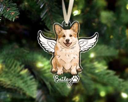 Pet Memorial Ornament Dog Photo Ornament Custom Dog Xmas Ornament