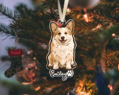 Pet Memorial Ornament Dog Photo Ornament Custom Dog Xmas Ornament