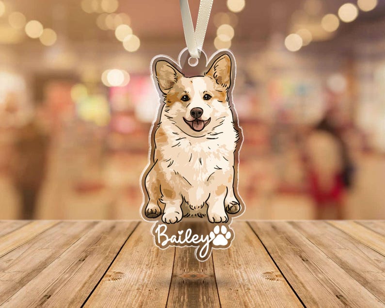 Pet Memorial Ornament Dog Photo Ornament Custom Dog Xmas Ornament