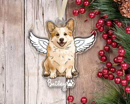 Pet Memorial Ornament Dog Photo Ornament Custom Dog Xmas Ornament