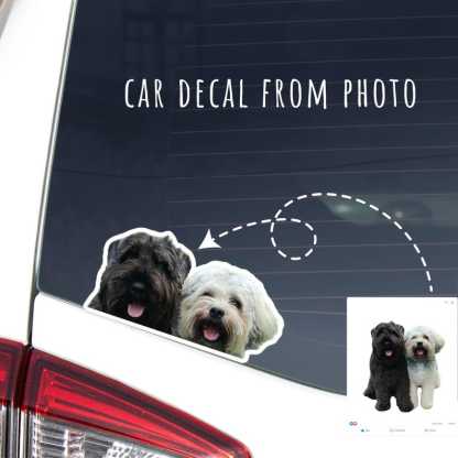 Custom Dog Car Decal From Photo Vinyl Waterproof Removable Outdoor 