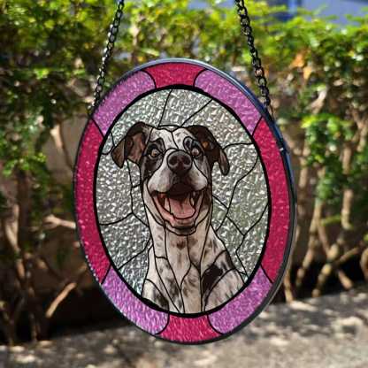 Custom Dog Portrait from Photo Custom Dog Suncatcher Stained Glass Unique Personalized Gift for Pet Lovers
