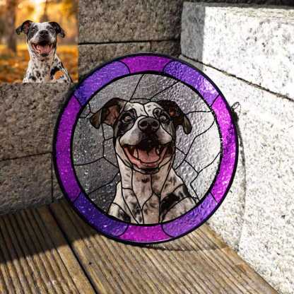 Custom Dog Portrait from Photo Custom Dog Suncatcher Stained Glass Unique Personalized Gift for Pet Lovers