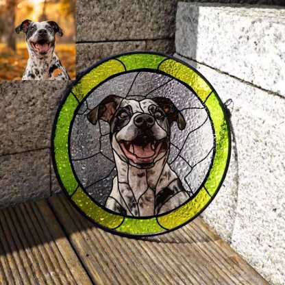 Custom Dog Portrait from Photo Custom Dog Suncatcher Stained Glass Unique Personalized Gift for Pet Lovers