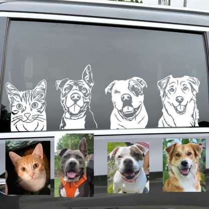Custom Pet Vinyl Decal From Photo, Laptop Dog Sticker, Cat Car Window Decal, Wall Decal, Personalized Pet Decal Vinyl, Pet Lover Gift