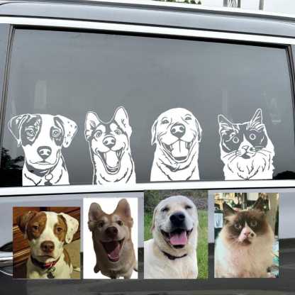 Custom Pet Vinyl Decal From Photo, Laptop Dog Sticker, Cat Car Window Decal, Wall Decal, Personalized Pet Decal Vinyl, Pet Lover Gift