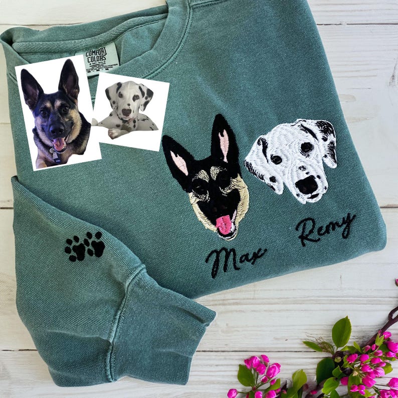 [Copy]Personalized Pet Portrait Embroidery Sweatshirt Hoodie T-shirt