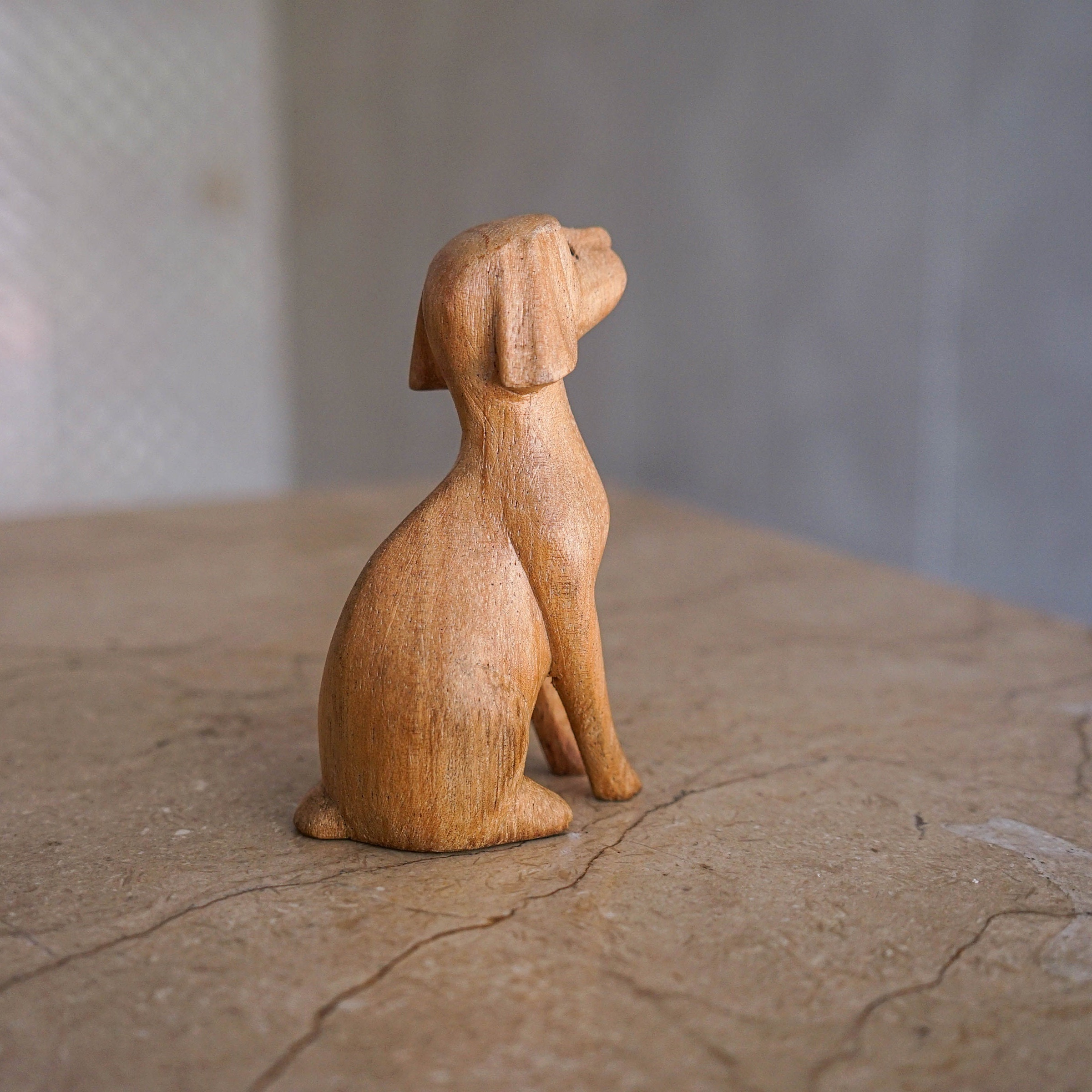 Custom dog sitting and standing wooden statue, handmade home decorations