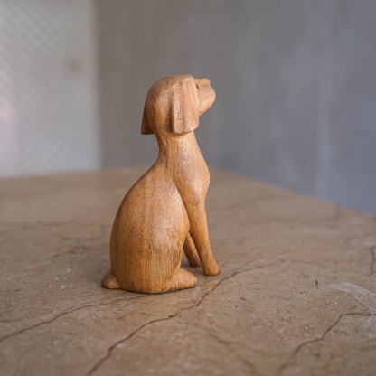 Custom dog sitting and standing wooden statue, handmade home decorations