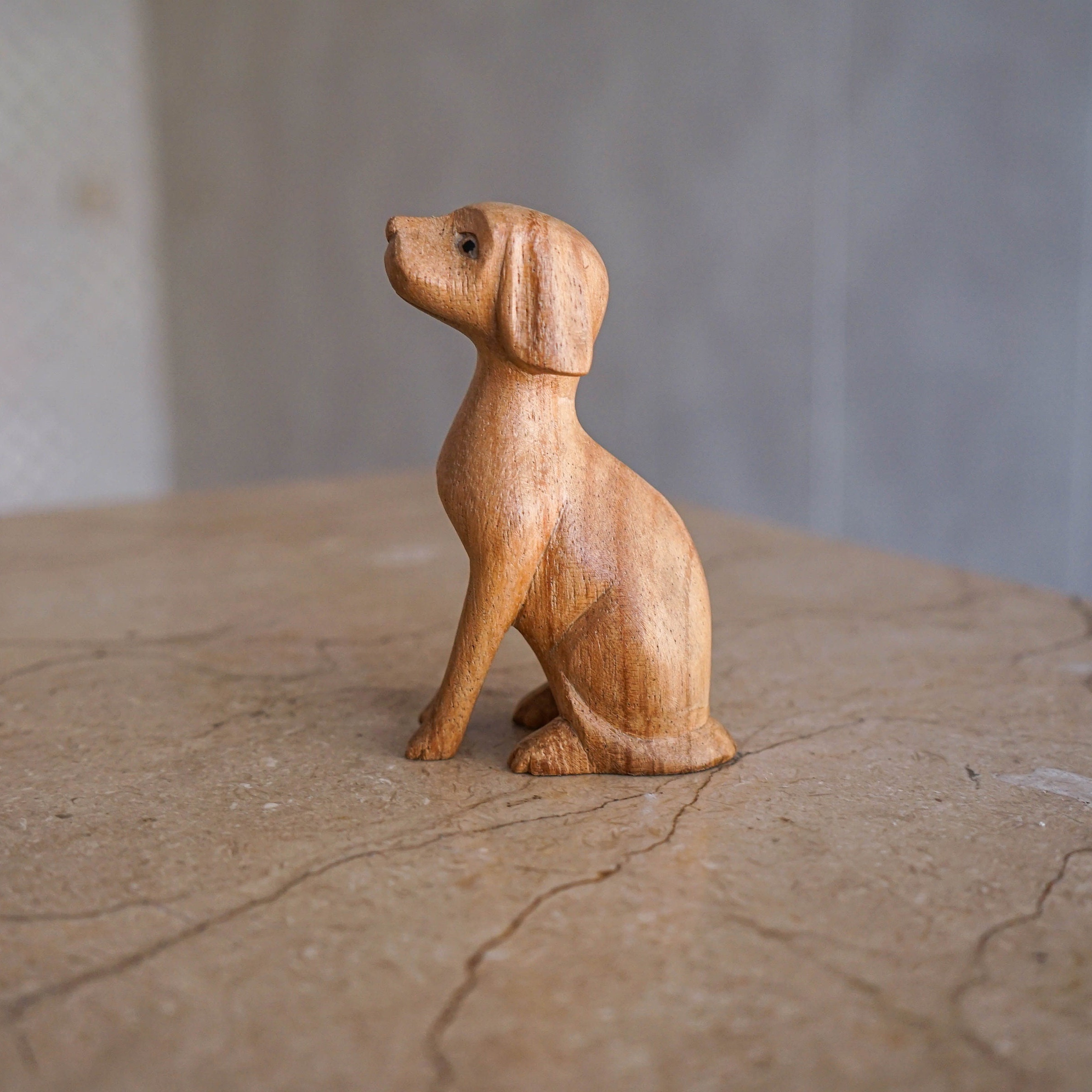 Custom dog sitting and standing wooden statue, handmade home decorations