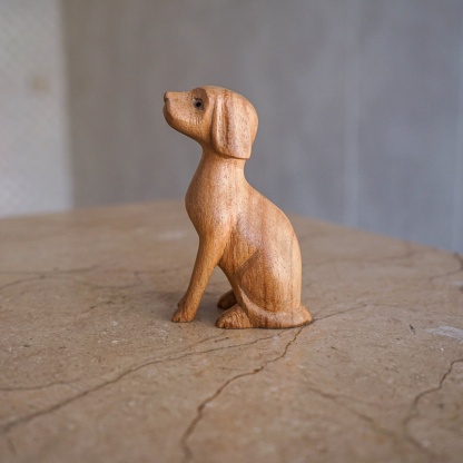 Custom dog sitting and standing wooden statue, handmade home decorations
