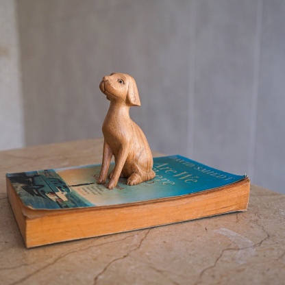 Custom dog sitting and standing wooden statue, handmade home decorations
