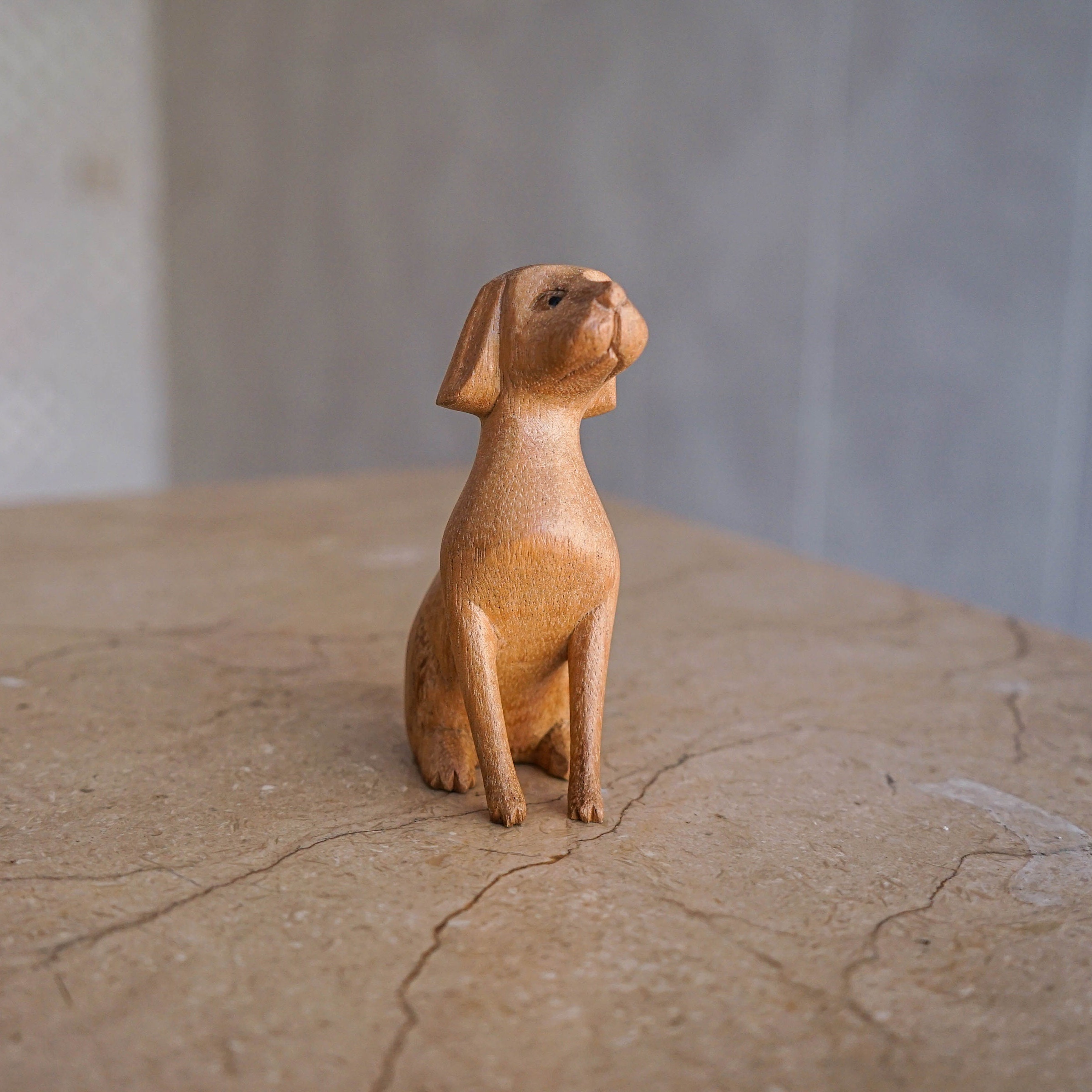 Custom dog sitting and standing wooden statue, handmade home decorations