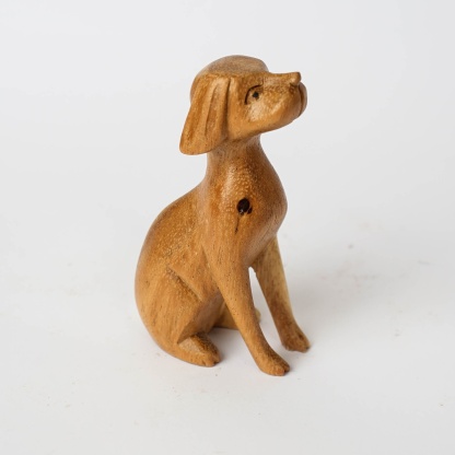 Custom dog sitting and standing wooden statue, handmade home decorations