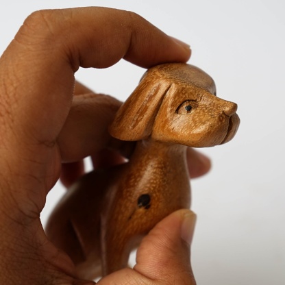 Custom dog sitting and standing wooden statue, handmade home decorations