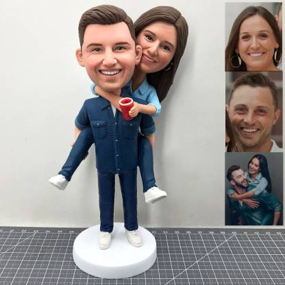 Custom Anniversary Couple Bobblehead Free Shipping, Personalized Lover Statues, Personalized Couples Figurines For Wedding