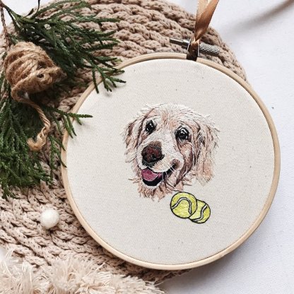 Personalized Embroidery Hoops – Custom Pet Photos for Pet Lovers