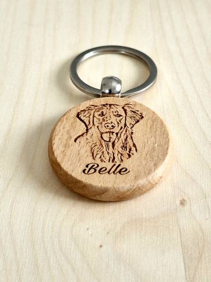 Personalised wooden keychains, personalised gifts, engraved pet keychains