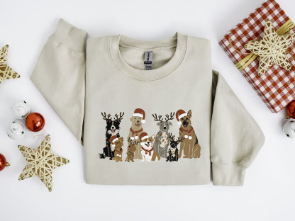 Christmas Dogs Sweatshirt Dog Lover Sweater Holiday Sweater Christmas Shirt
