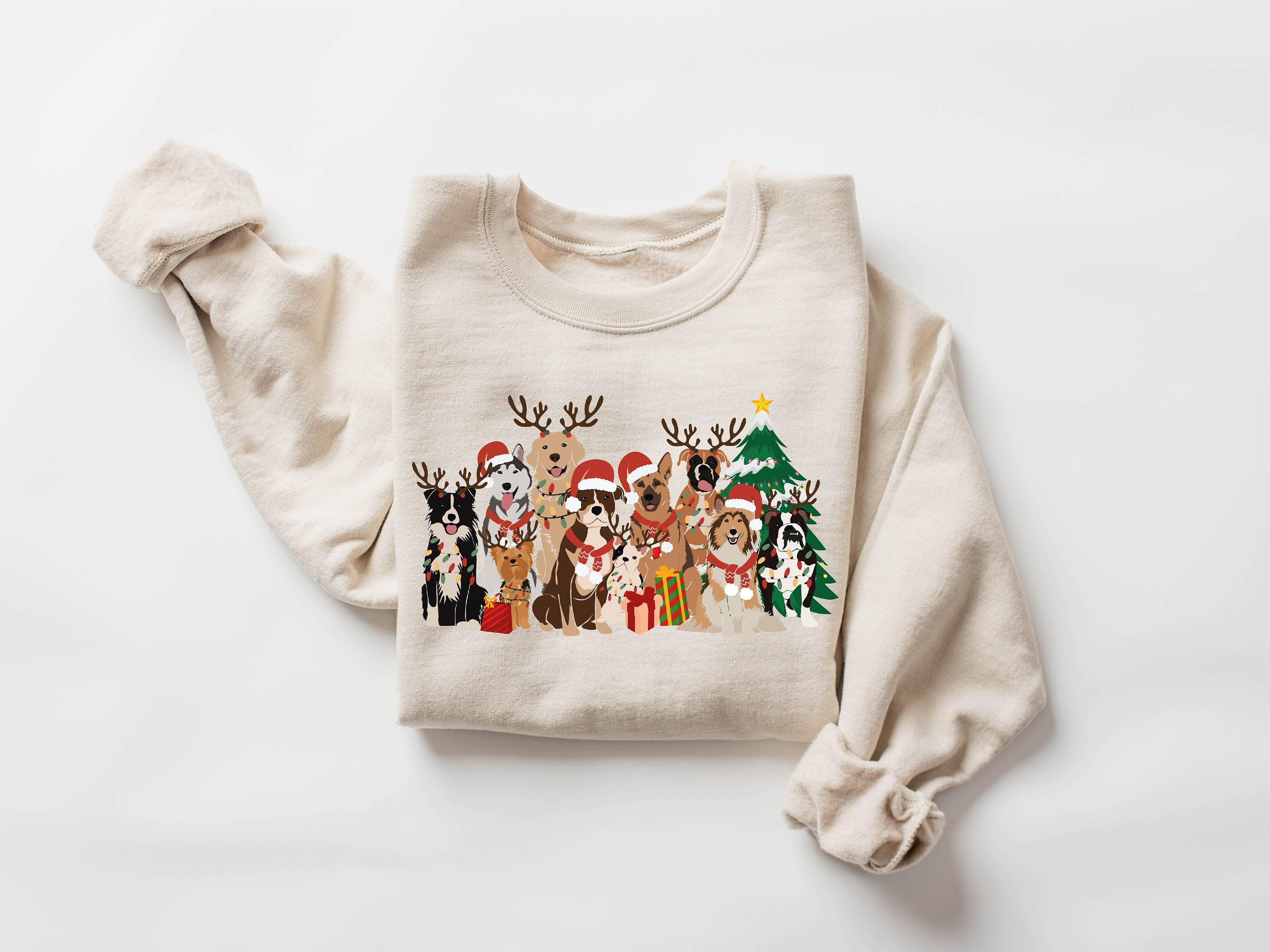 Christmas Dogs Sweatshirt Dog Lover Sweater Holiday Sweater Christmas Shirt