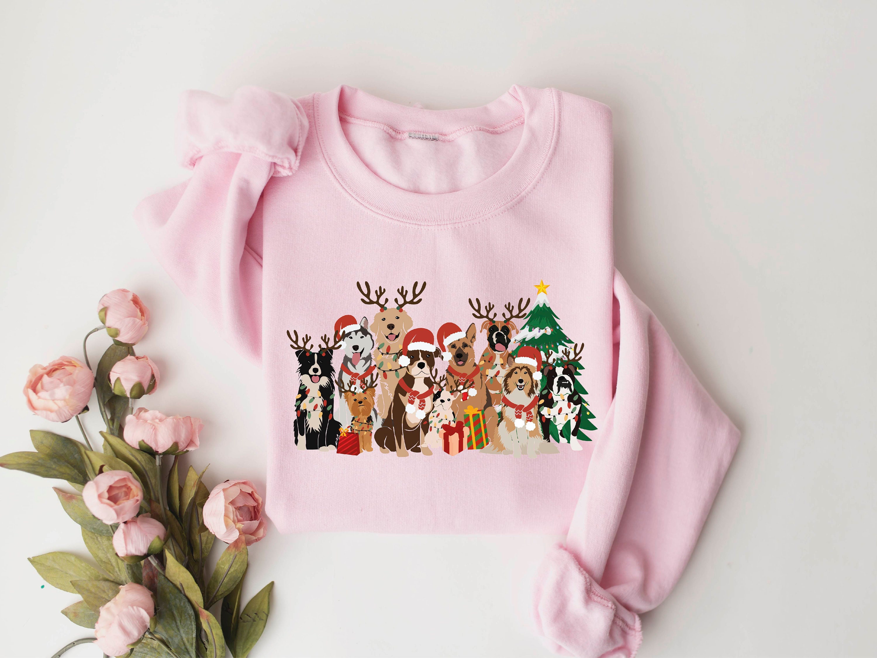 Christmas Dogs Sweatshirt Dog Lover Sweater Holiday Sweater Christmas Shirt