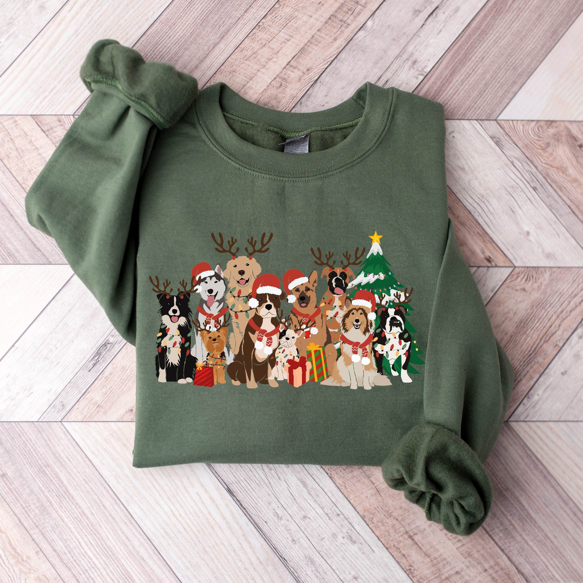 Christmas Dogs Sweatshirt Dog Lover Sweater Holiday Sweater Christmas Shirt