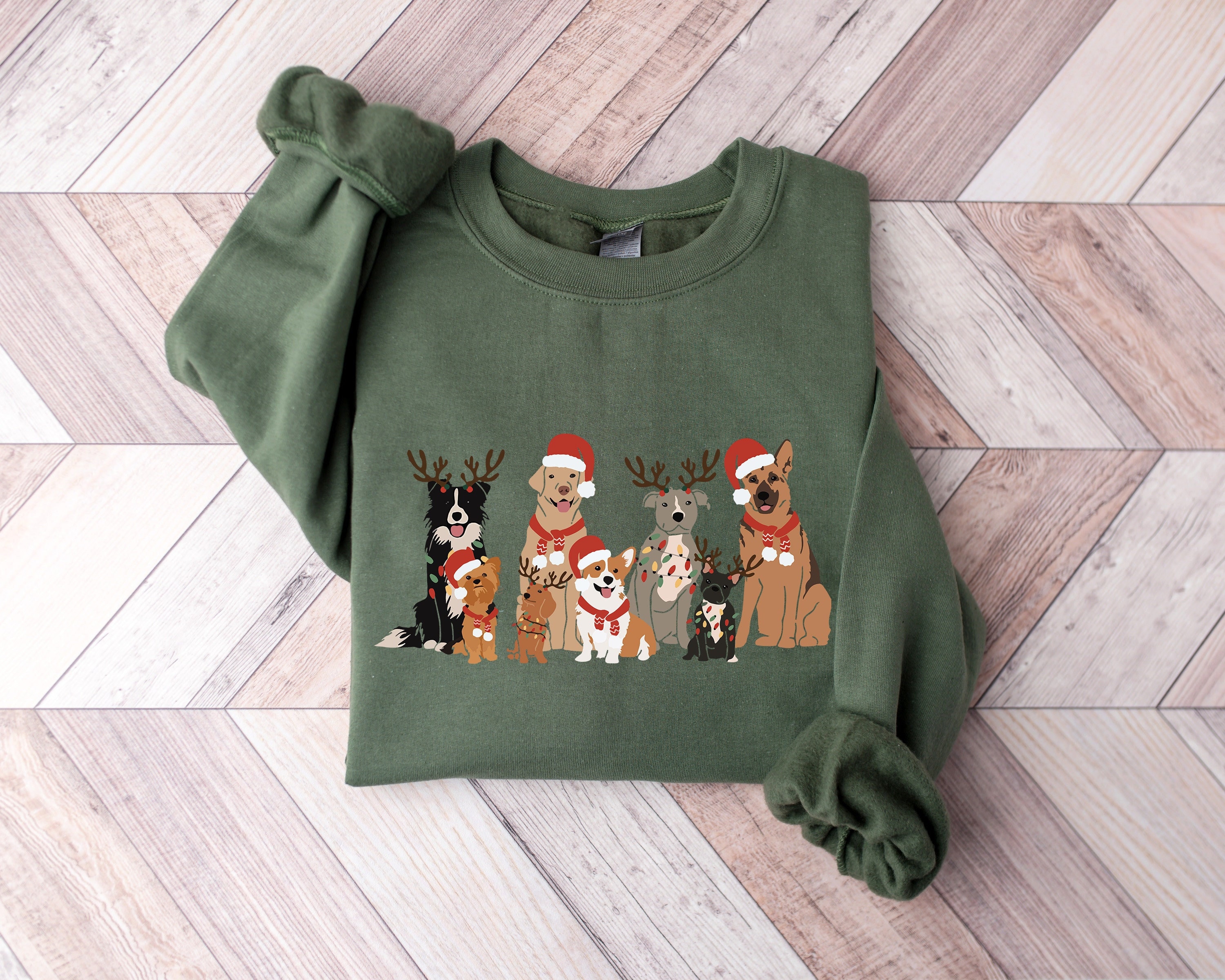 Christmas Dogs Sweatshirt Dog Lover Sweater Holiday Sweater Christmas Shirt