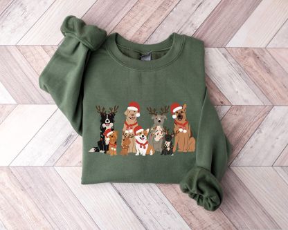 Christmas Dogs Sweatshirt Dog Lover Sweater Holiday Sweater Christmas Shirt