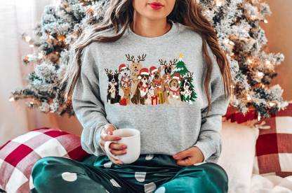 Christmas Dogs Sweatshirt Dog Lover Sweater Holiday Sweater Christmas Shirt