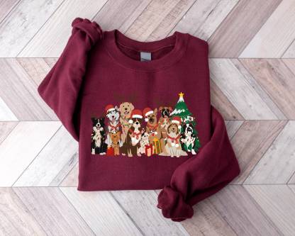 Christmas Dogs Sweatshirt Dog Lover Sweater Holiday Sweater Christmas Shirt