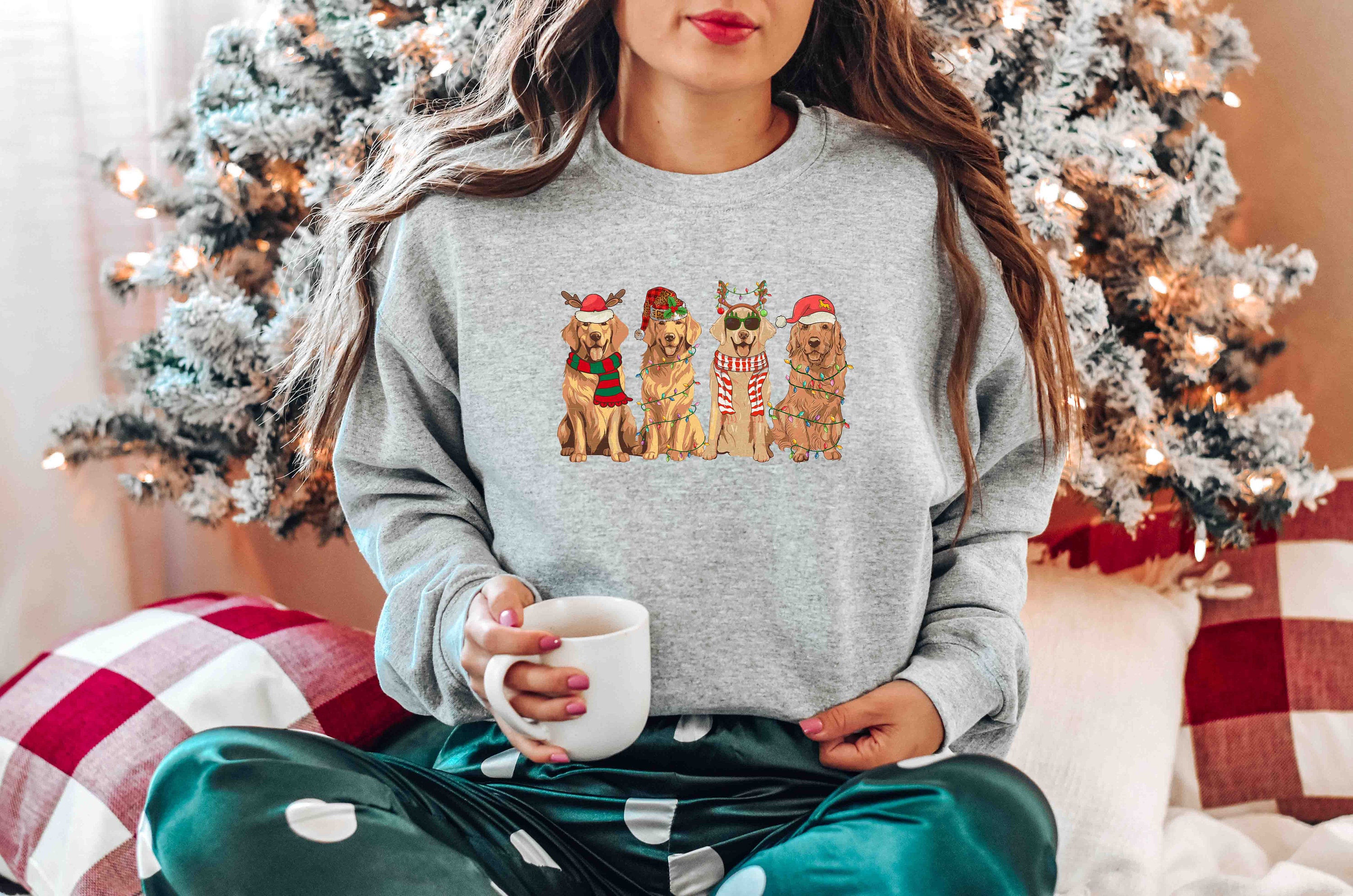 Christmas Dog Sweatshirt Christmas Golden Retriever Shirt Christmas Shirt