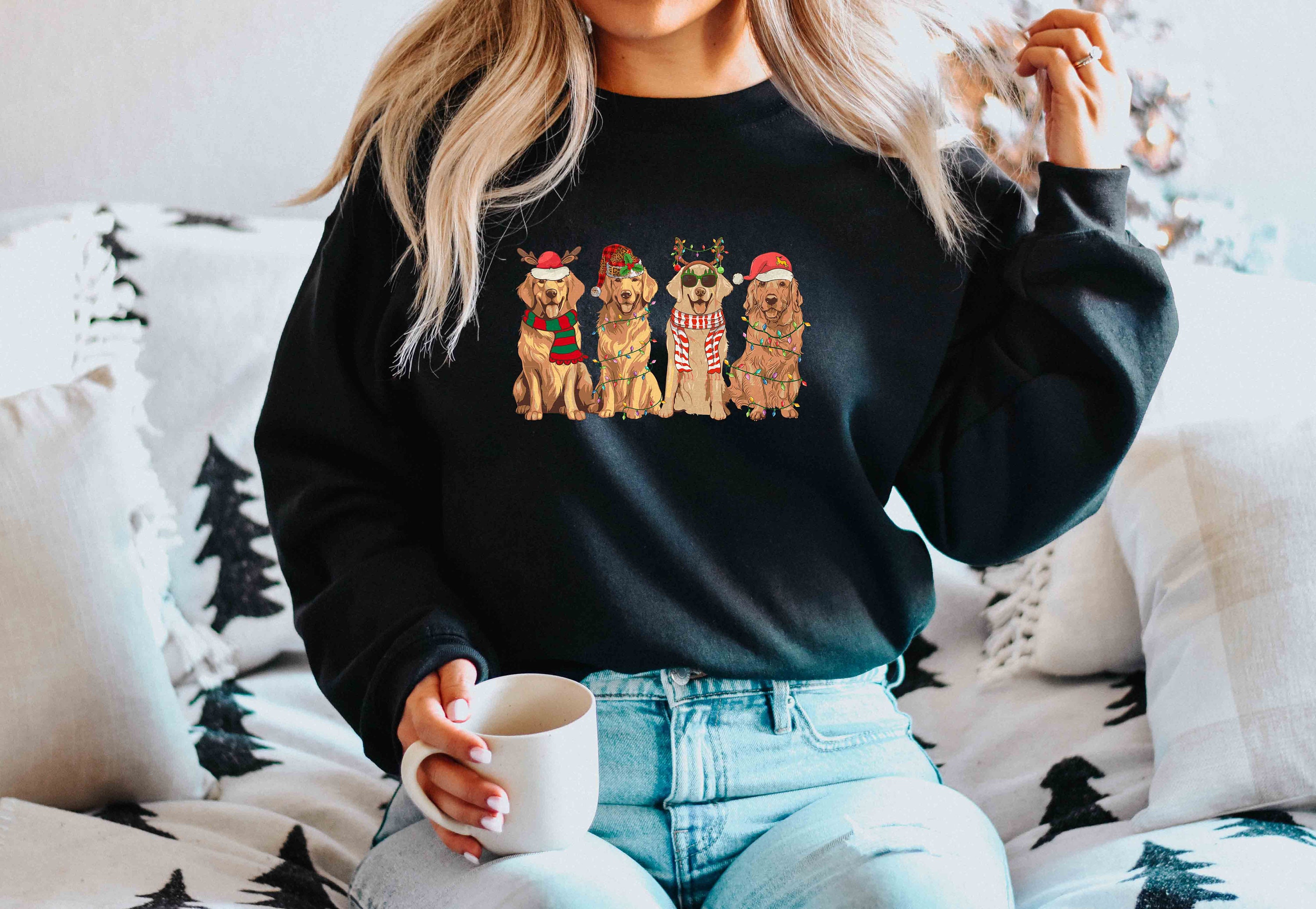 Christmas Dog Sweatshirt Christmas Golden Retriever Shirt Christmas Shirt