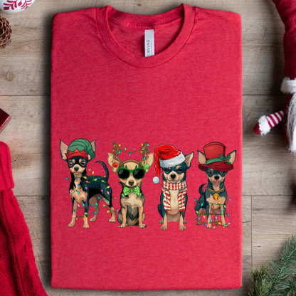 Retro Chihuahua Christmas Sweatshirt Dog Lover Gift Chihuahua Owner Christmas Shirt Dog Mom Shirt